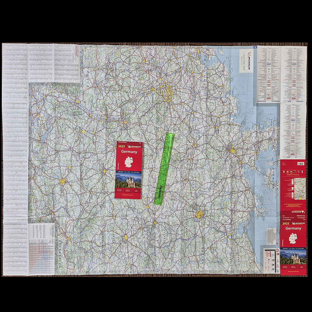 Foldout flat map Germany Michelin 718 2025 9782067265363 vicairous media books map scale preview