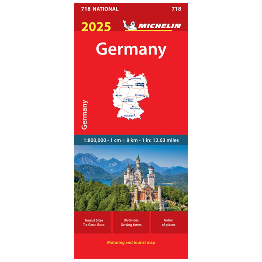 Foldout flat map Germany Michelin 718 2025 9782067265363 vicairous media books front cover
