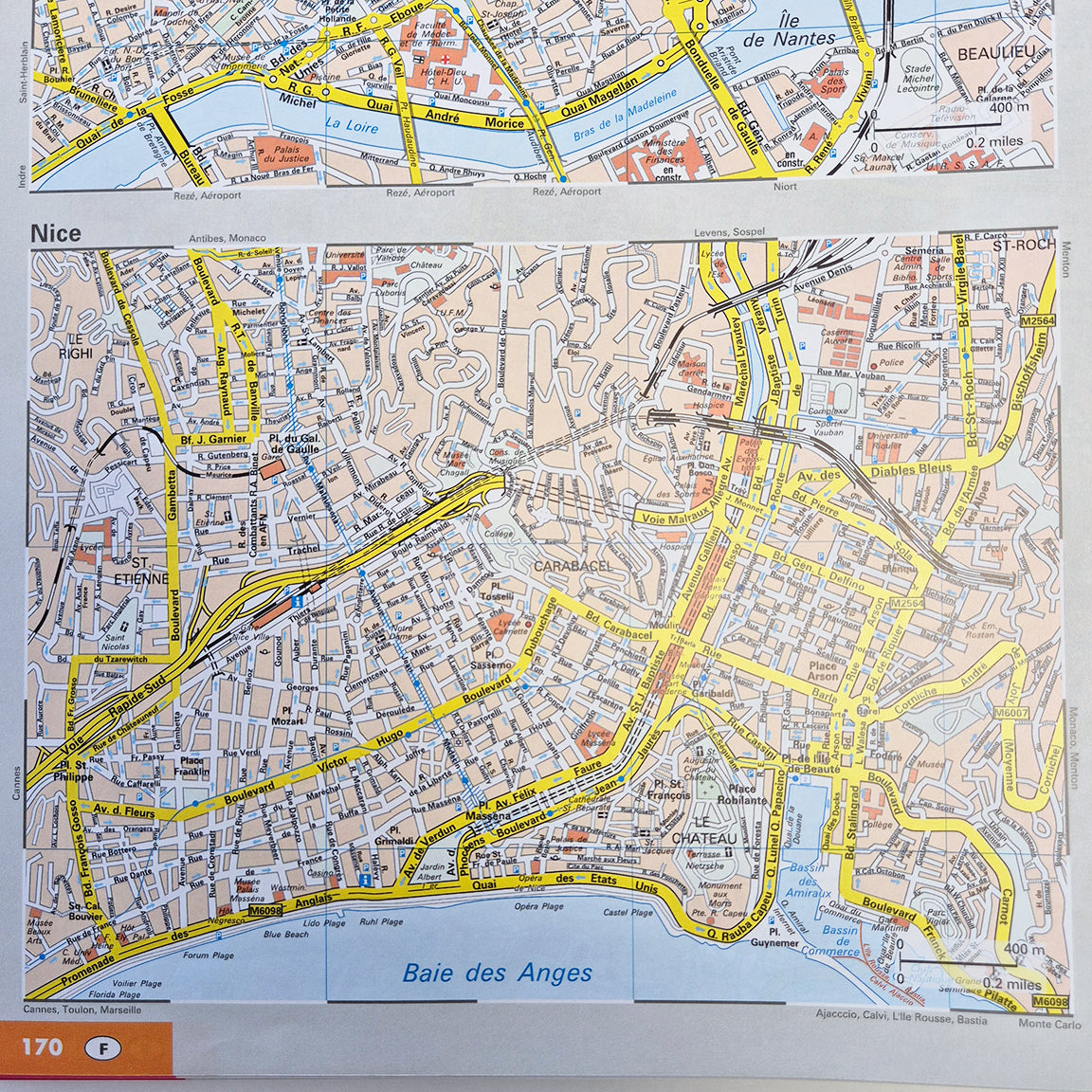 AA Easy Read France Atlas 2026 9780749584443 city map preview nice france