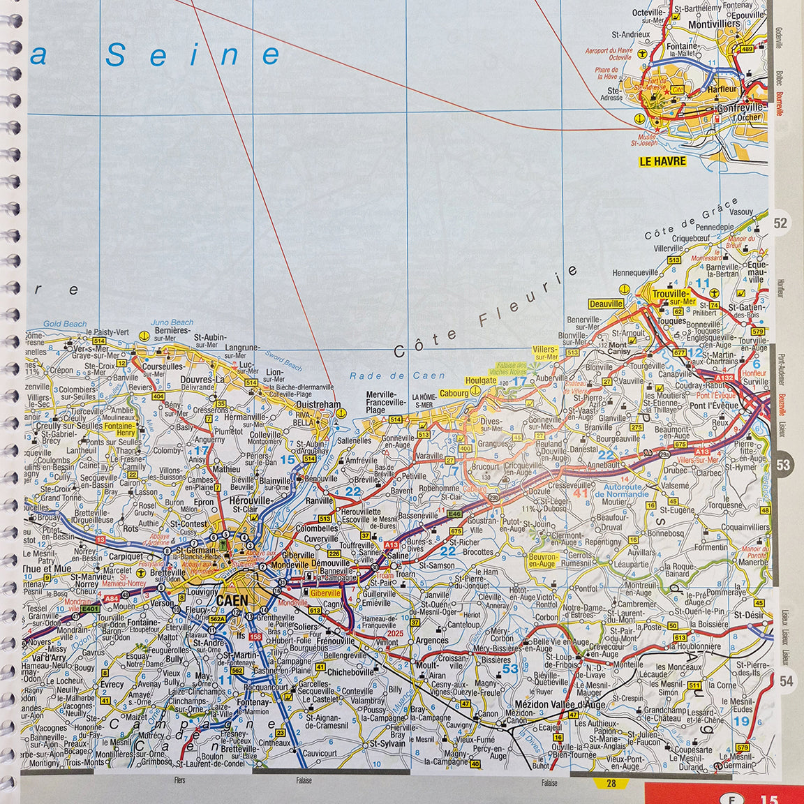 AA Easy Read France Atlas 2026 9780749584443 map preview caen le havre