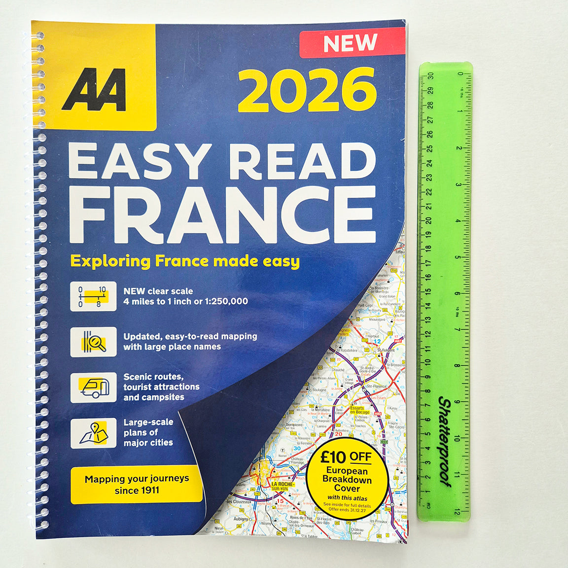 AA Easy Read France Atlas 2026 9780749584443 front cover size