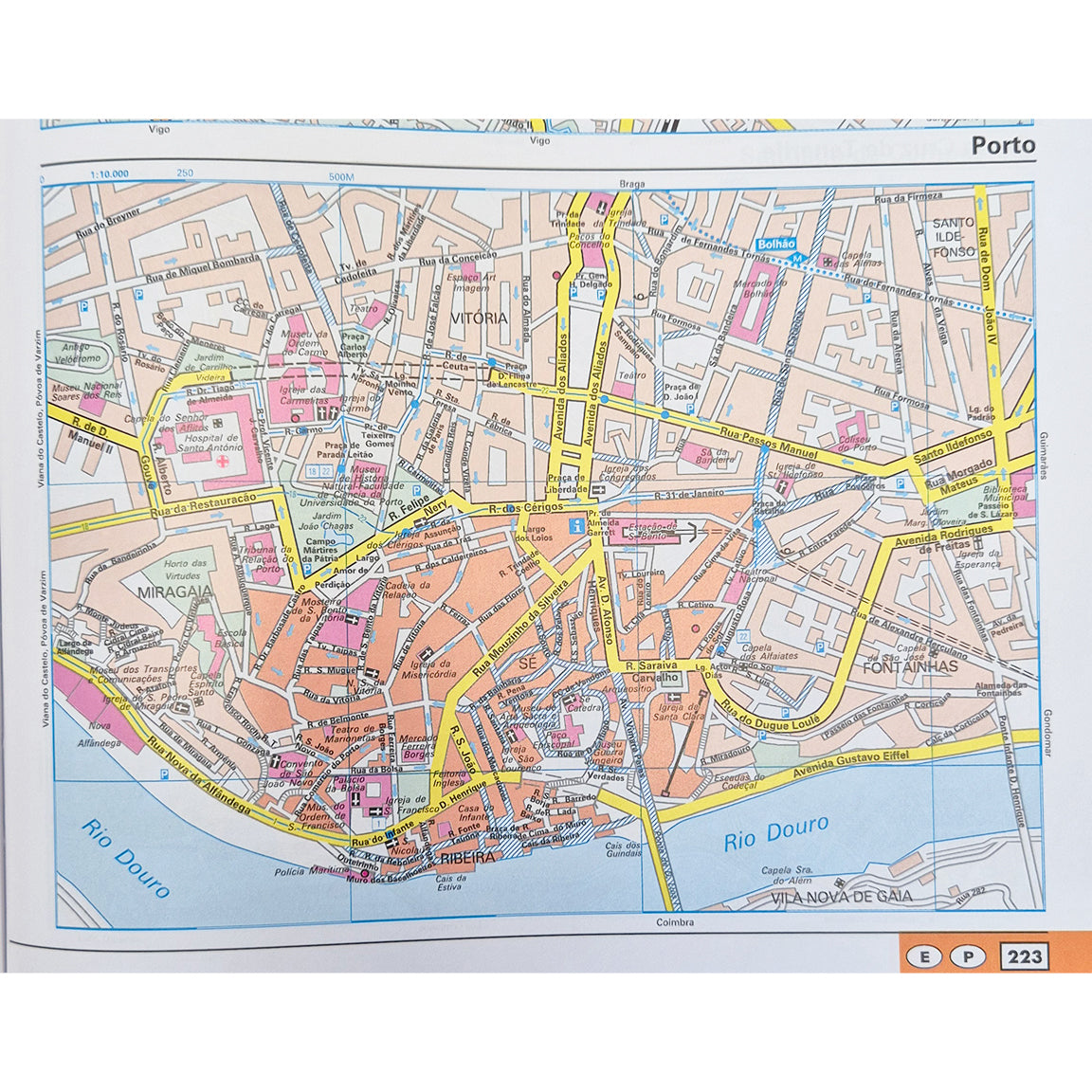 AA Spain & Portugal Atlas 12th Edition 9780749584399 city map preview porto Portugal