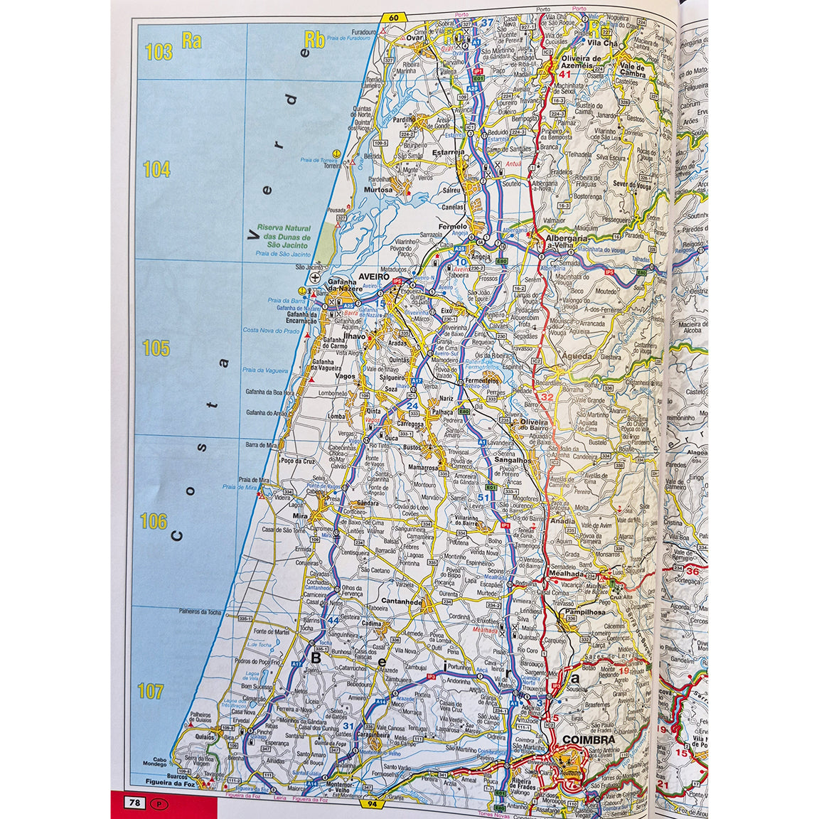 AA Spain & Portugal Atlas 12th Edition 9780749584399 map preview costa verde