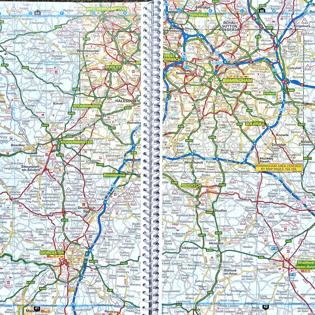 Birmingham map AA Britain Caravan and Motorhome Atlas 1st Edition 9780749584160