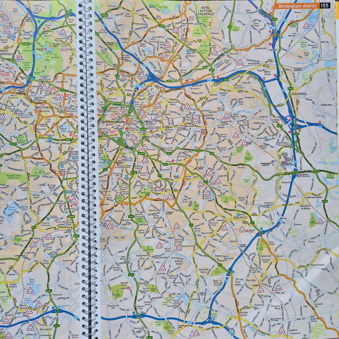 Birmingham zoom map AA Britain Caravan and Motorhome Atlas 1st Edition 9780749584160