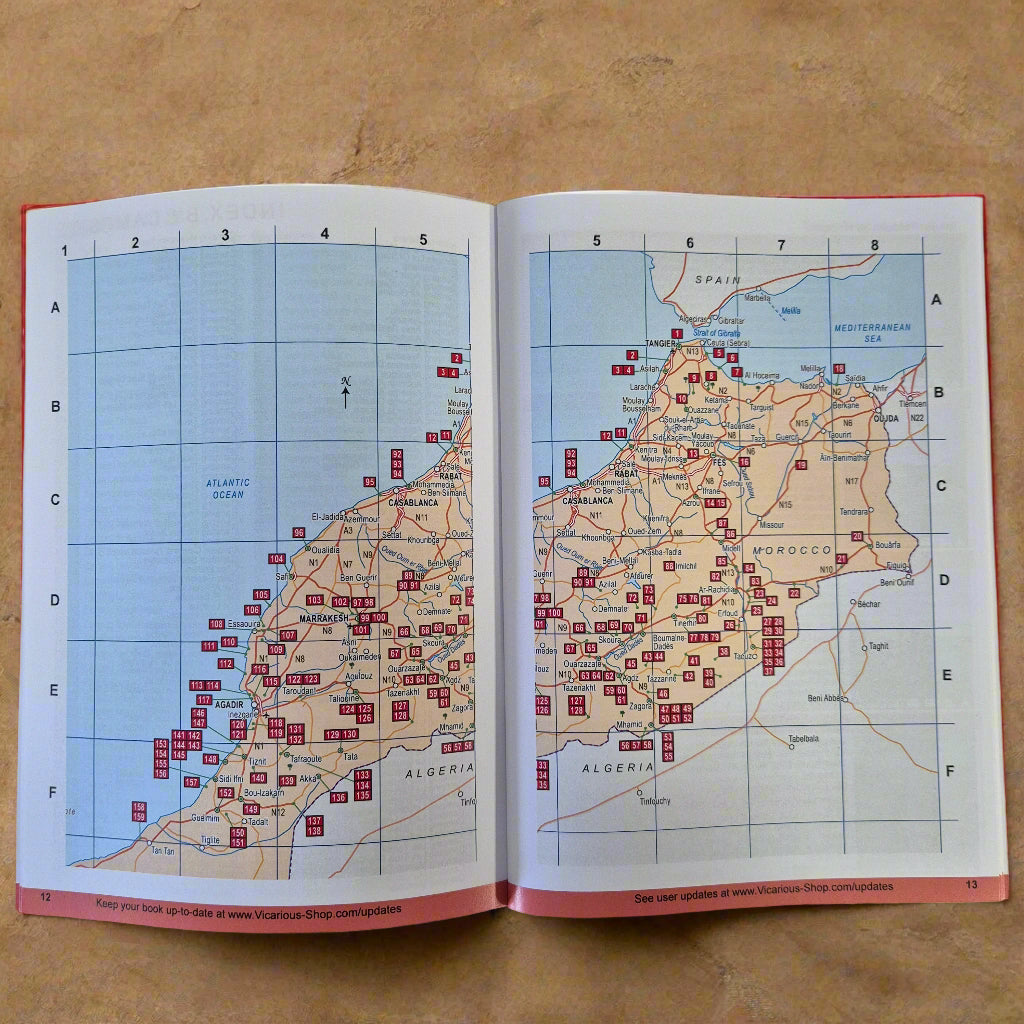Map of campsites morocco