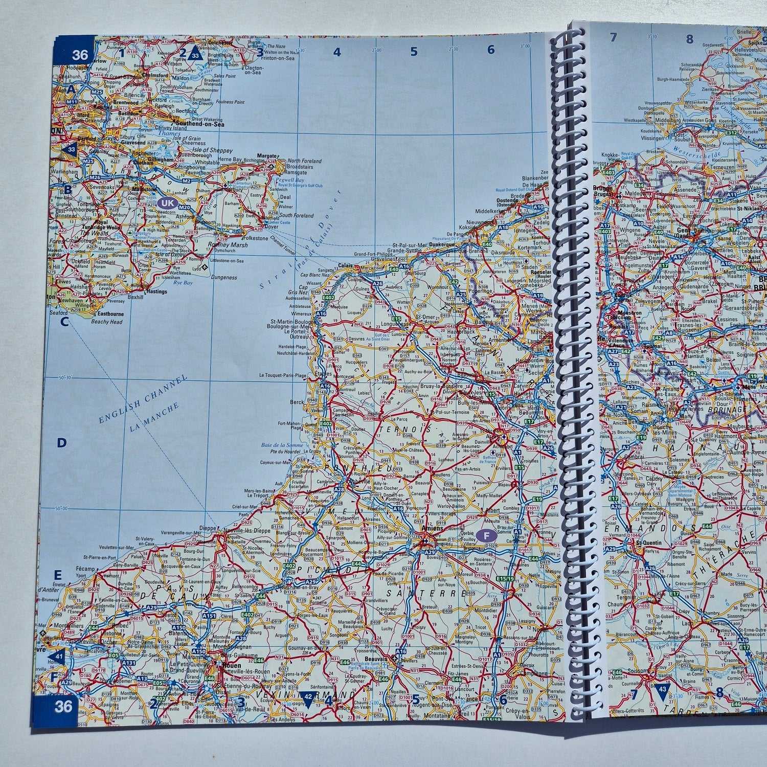 Collins Big Road Atlas Europe 2026 Kent and Calais map 9780008716462