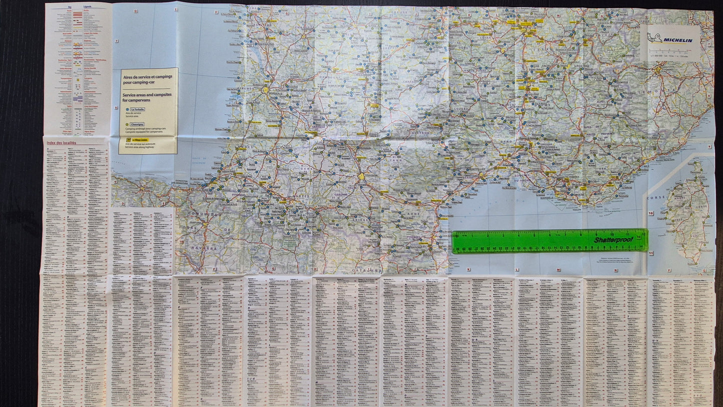 Michelin France Escapades en Camping-Car 2025 9782067265998 scale size map