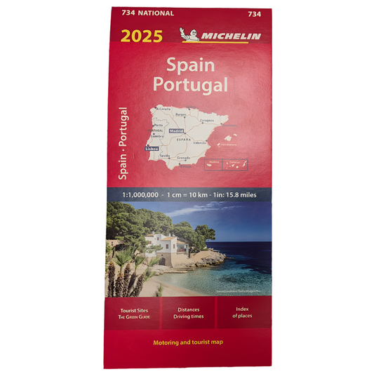 Michelin 734 Spain and Portugal 2025 Sheet Map front cover 9782067265448