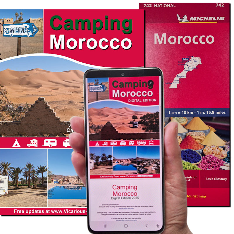 Morocco Camping printed book, digital PDF and Michelin map Morocco 742