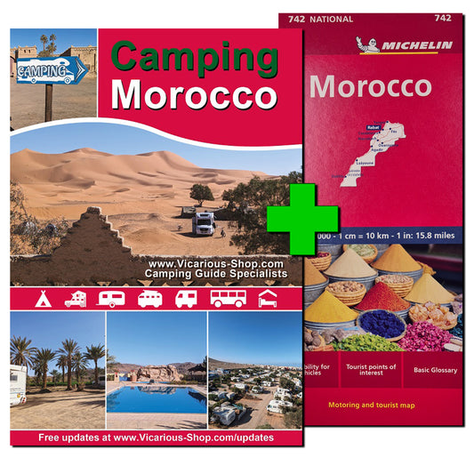 Printed Camping Morocco and Michelin Morocco Map