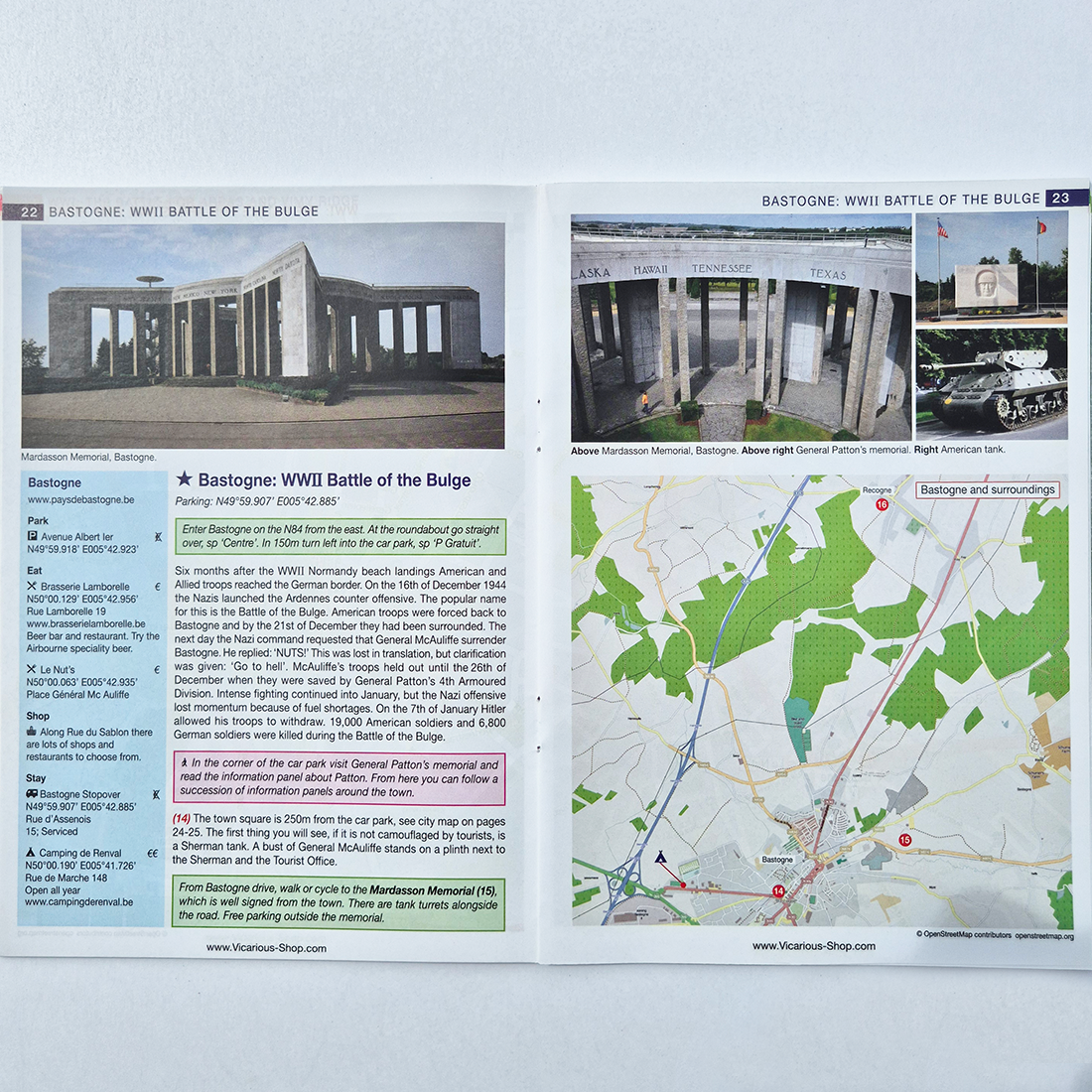 Road Trip Europe: The Great War and More IBSN:9780956678195 Vicarious Media Travelguide, Tour, Driving Tour bastogne: ww2 battle of the bulge