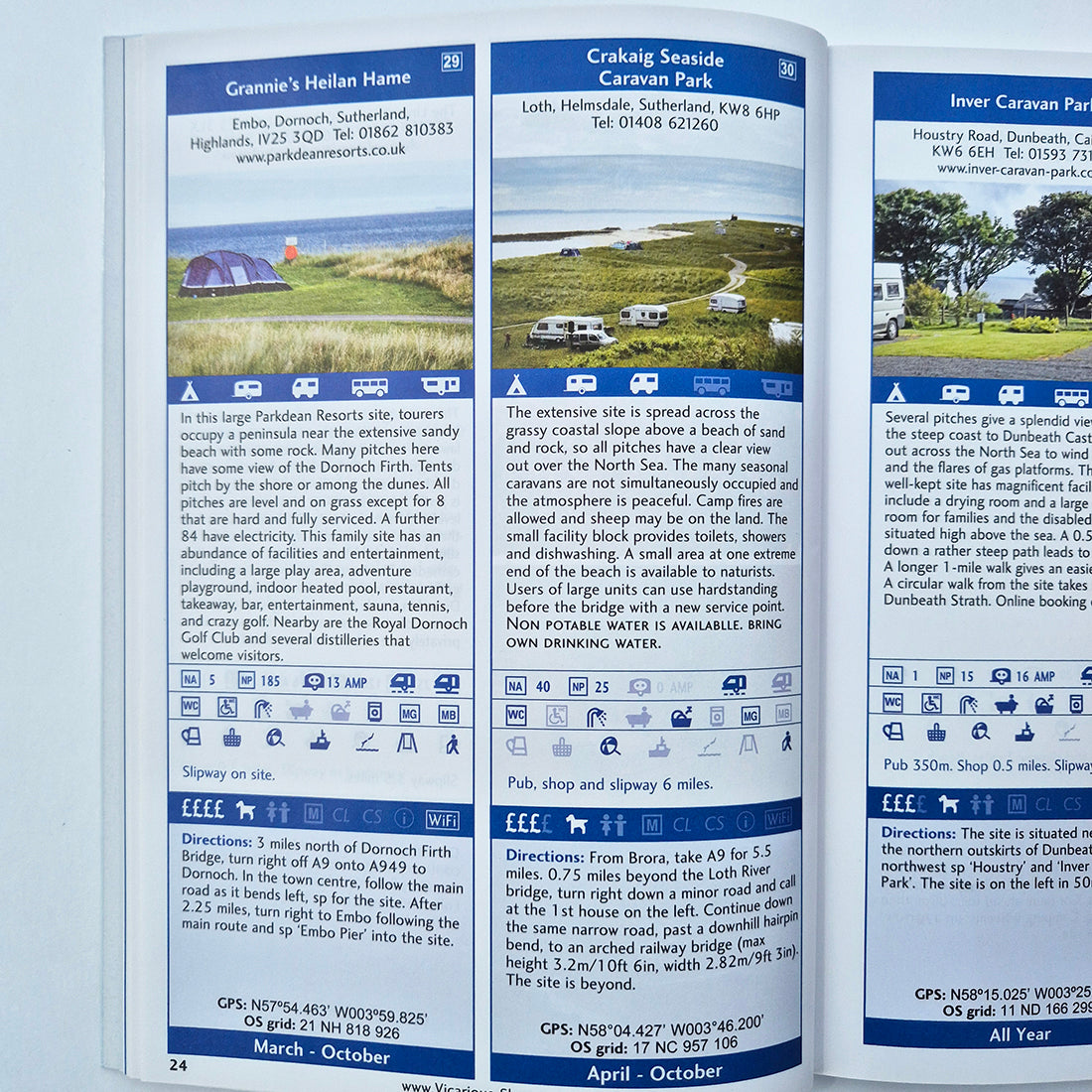 Sea View Camping Scotland, Highlands and Islands 2023 vicarious books media 9781910664216 entry preview