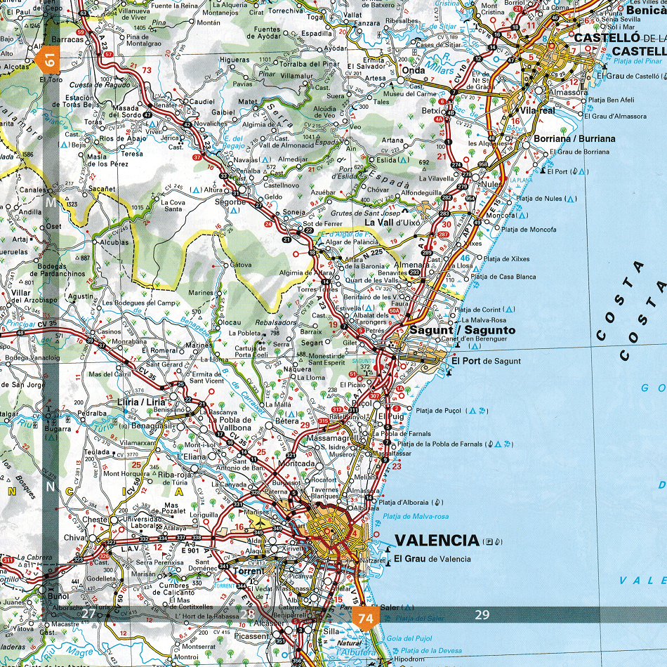 2023 michelin Spain and portugal atlas valencia map preview 9782067257207 vicarious media books
