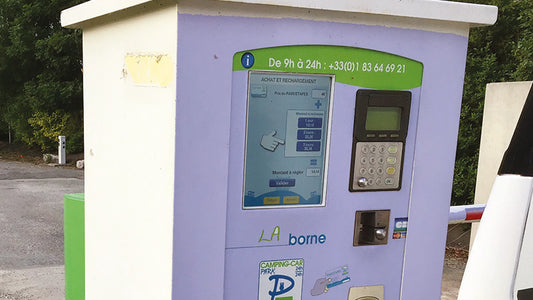 How do you pay at aires in France with barriers like Camping Car Parks & Aire Park