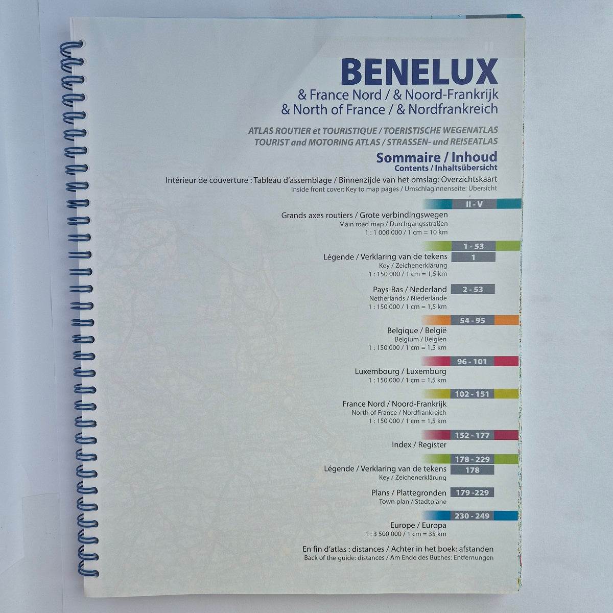 Index 2025 Benelux spiral atlas Michelin ISBN9782067265509