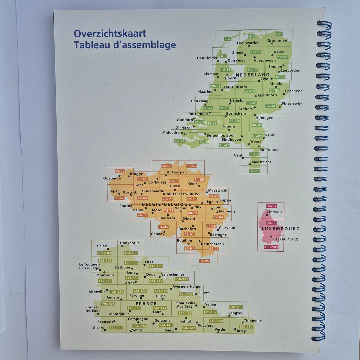 Overview maps 2025 Benelux spiral atlas Michelin ISBN9782067265509