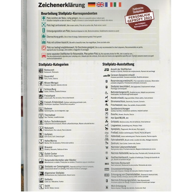BordAtlas 9783948979485 2025 Stellplatzkey of symbols reise mobil