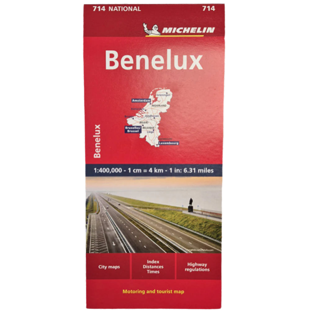 2025 Benelux foldout flat Map Michelin 714 9782067170551 vicarious media books front cover