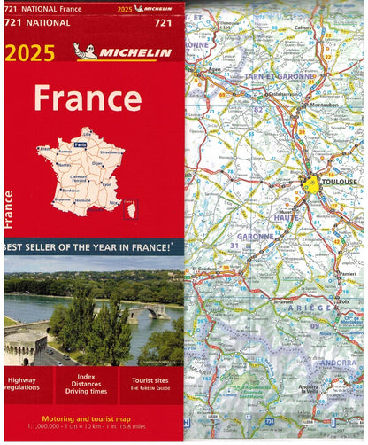 Fold out map France Michelin 721 2025 9782067264892