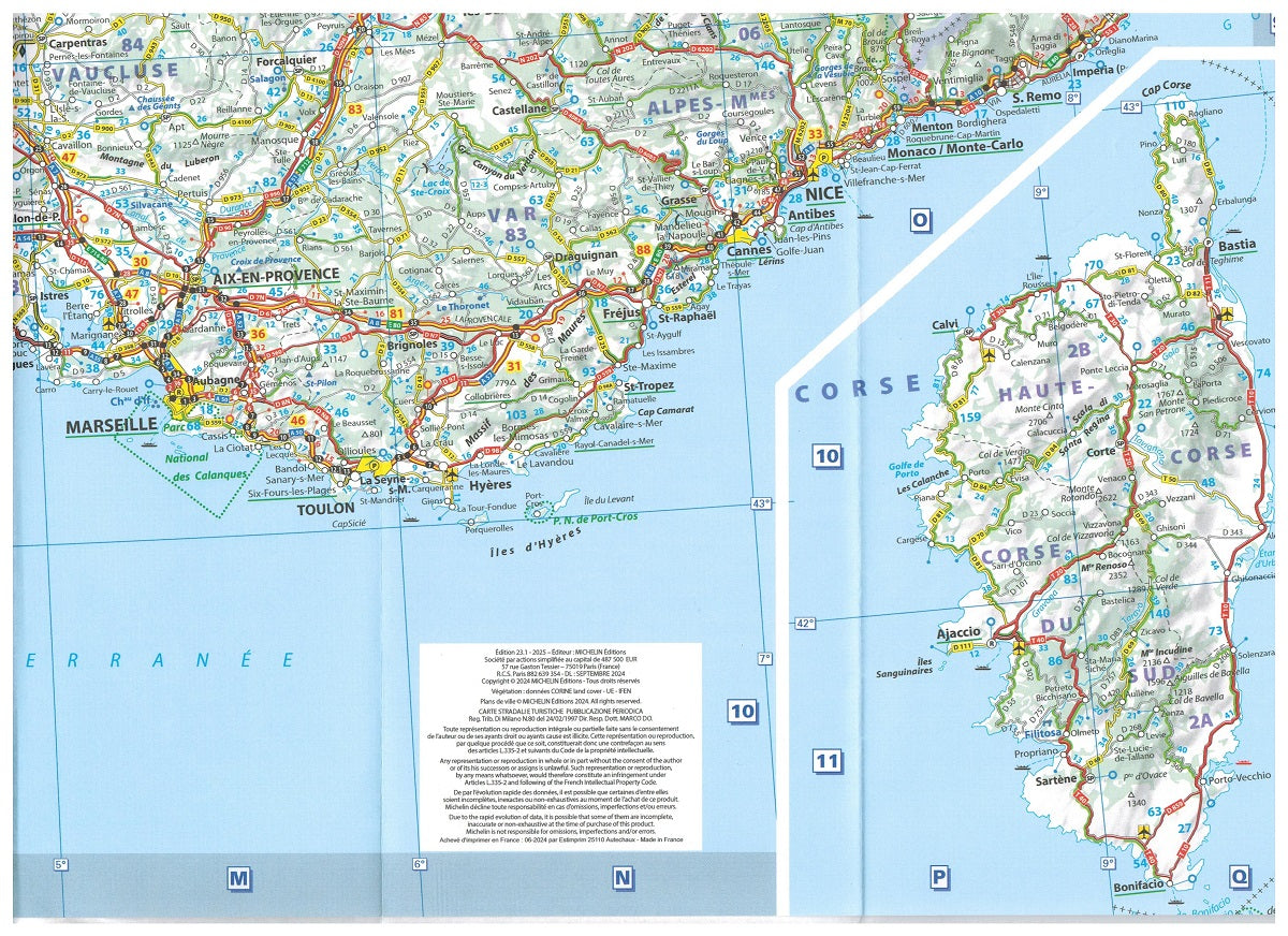 Fold out map France Michelin 721 2025