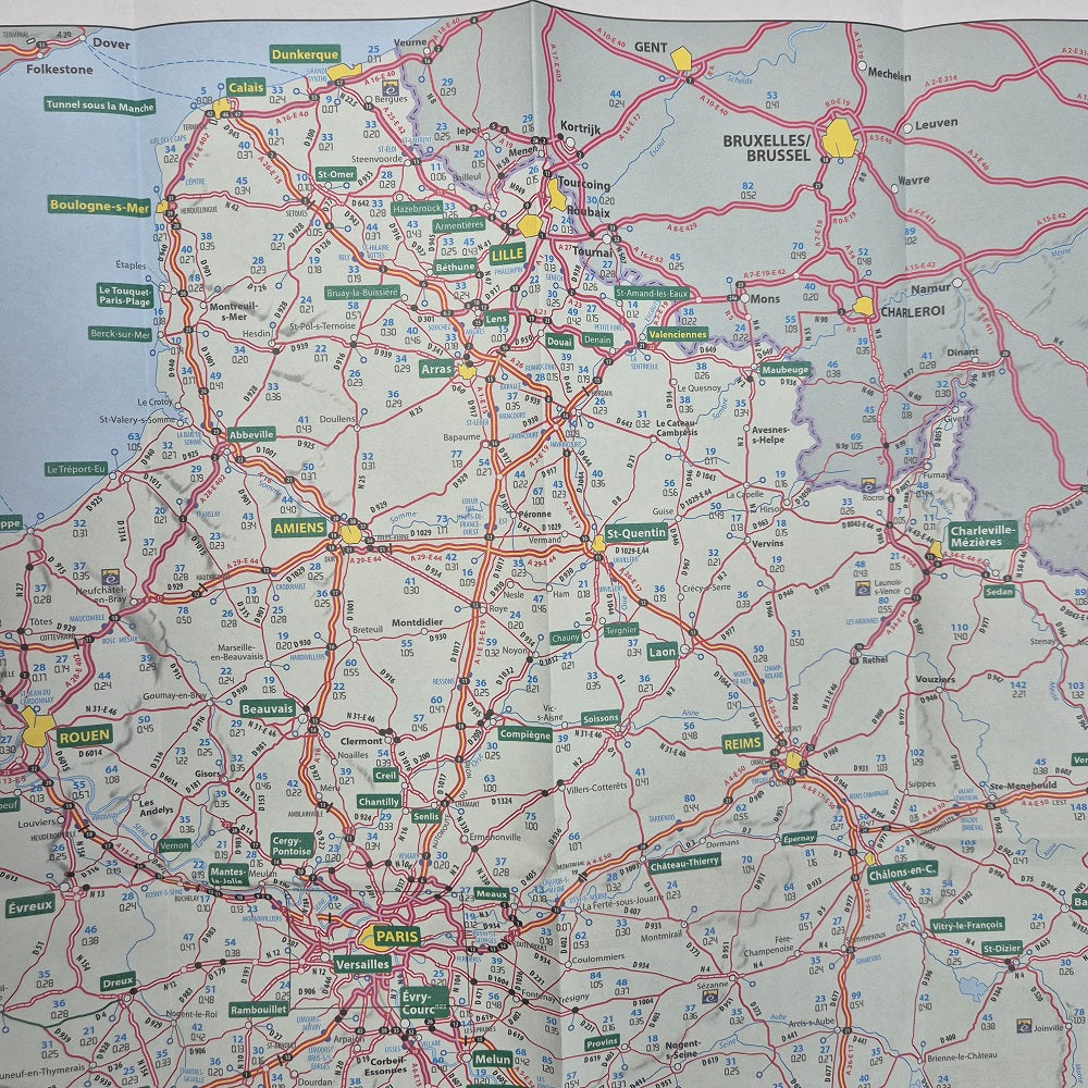 Calais area map Michelin 726 France Grand Itineraires route planning ISBN:9782067264922