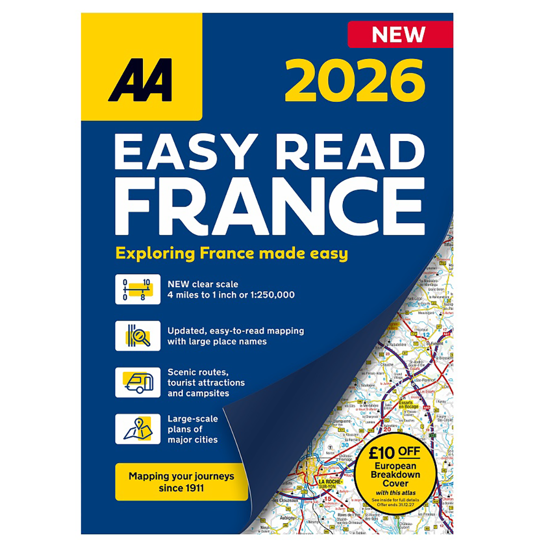 AA Easy Read France Atlas 2026 9780749584443 front cover
