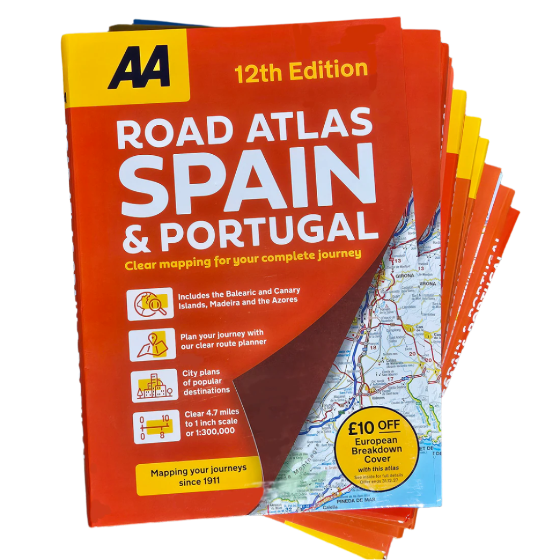 AA Spain & Portugal Atlas 12th Edition 9780749584399 front cover