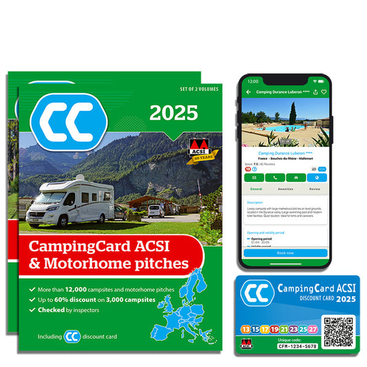 Aires edition CampingCard and motorhome pitches ACSI 2025 cover set