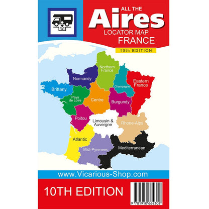 Map of Aires in France for All the Aires France 10th edition Vicarious Book