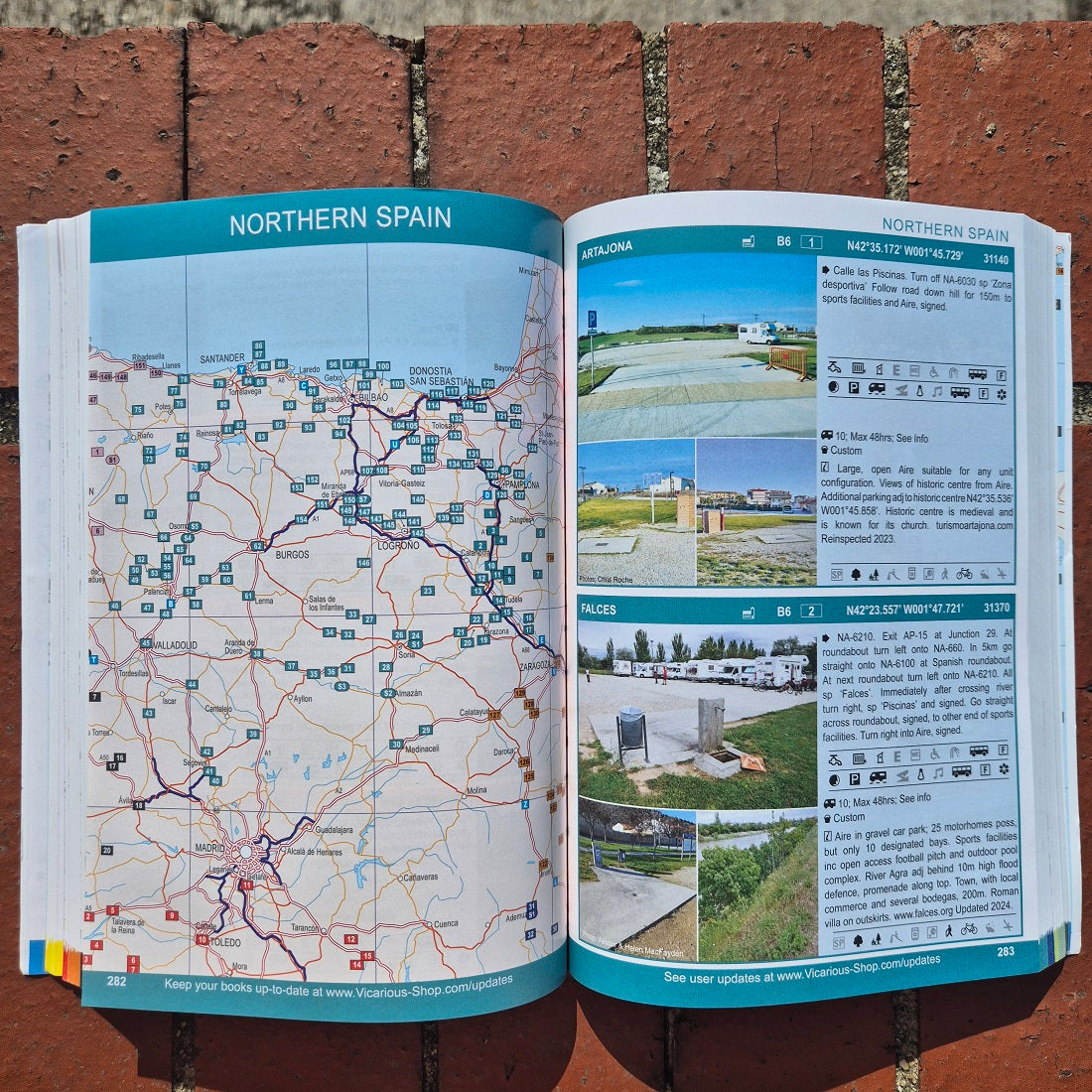 All the Aires Spain and Portugal 7th edition Northern Spain Map and Page