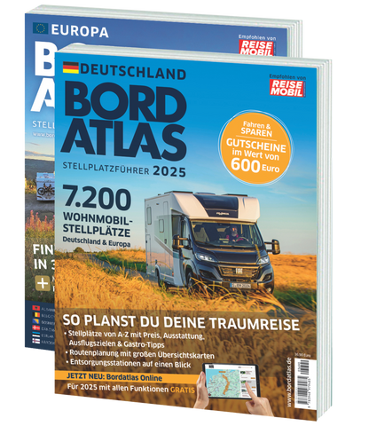 BordAtlas 9783948979485 2025 Stellplatz book covers reise mobil
