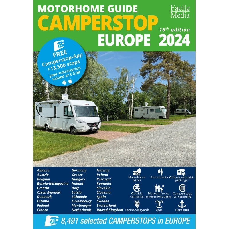 Camperstop Europe 2024 cover from Vicarious books
