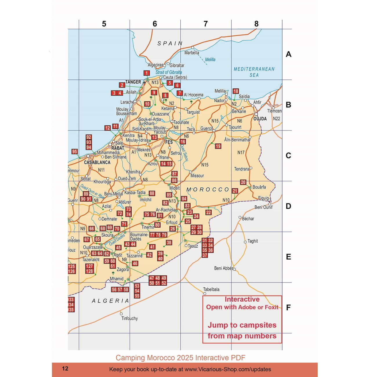 Camping Morocco 2025 interactive map northern Morocco pdf edition