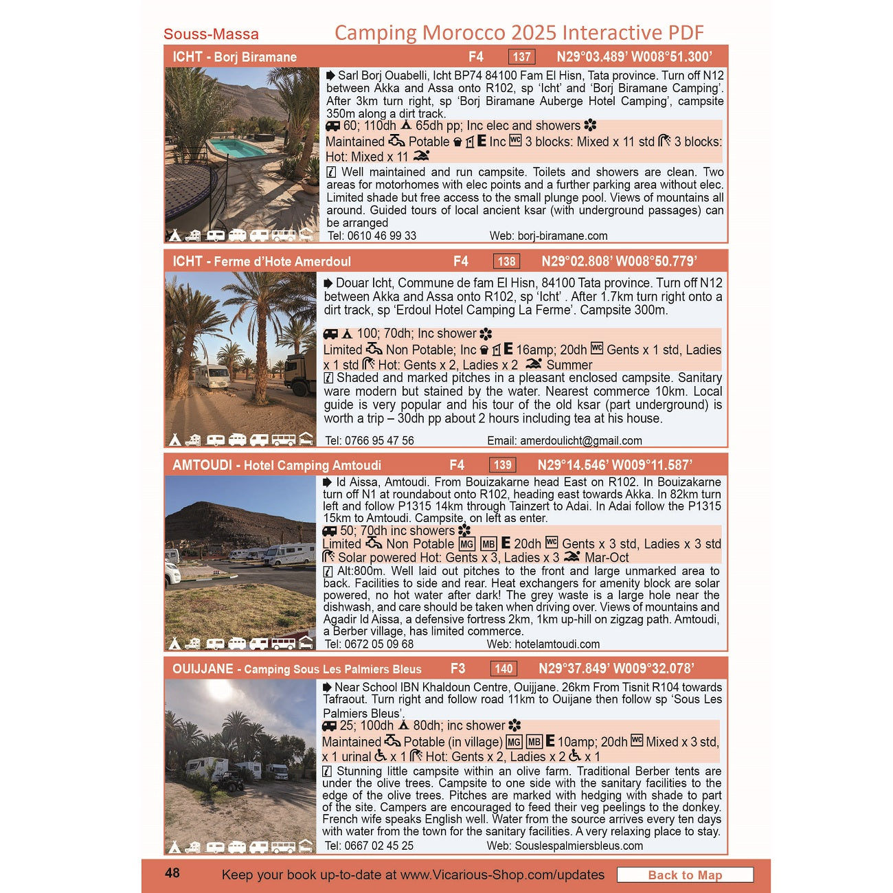 Camping Morocco 2025 4 campsites page interactive pdf edition