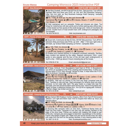 Camping Morocco 2025 4 campsites page interactive pdf edition