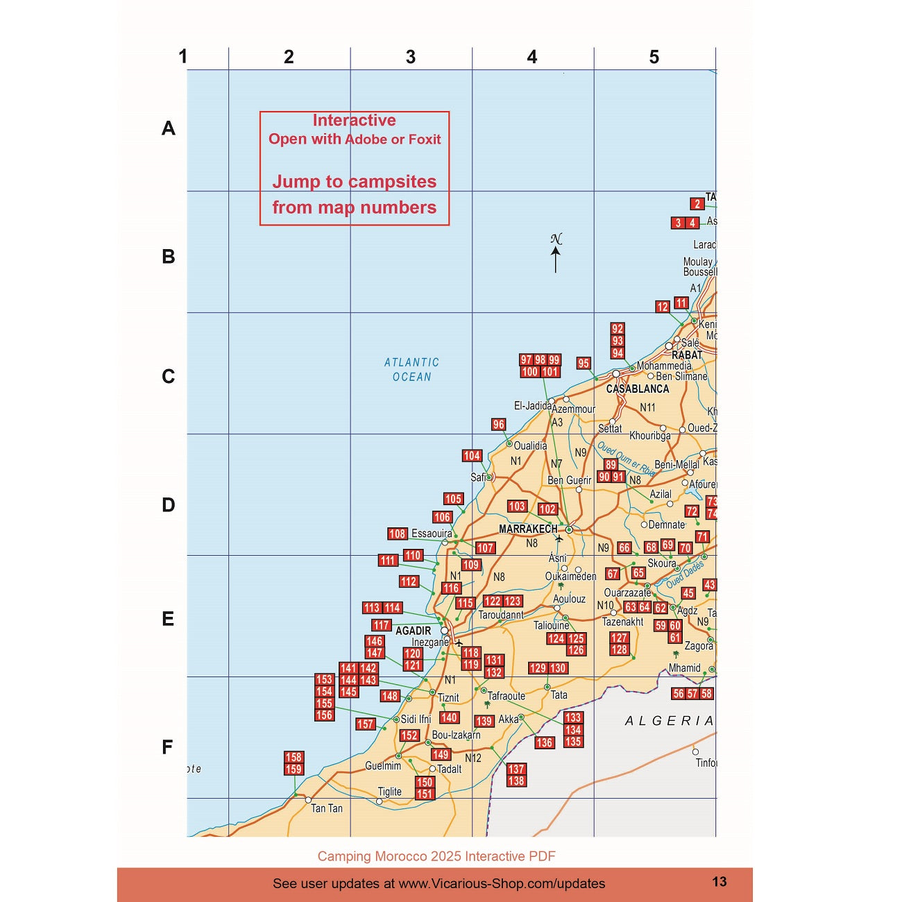 Camping Morocco 2025 interactive map southern Morocco pdf edition