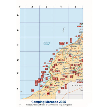 Camping Morocco 2025 map page southern Morocco printed edition