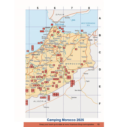Camping Morocco 2025 map page southern Morocco printed edition