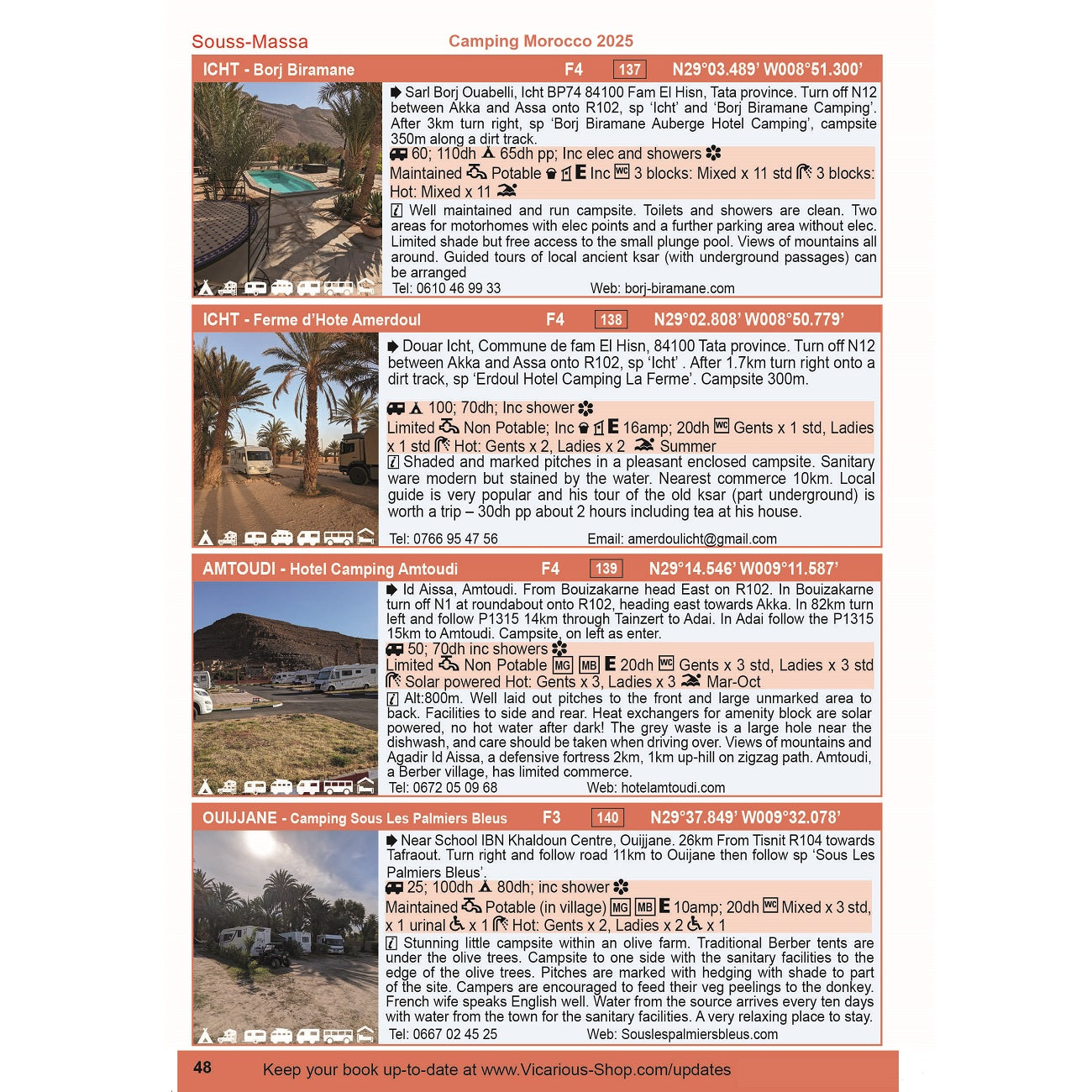 Camping Morocco 2025 Page 48 4 campsites printed edition
