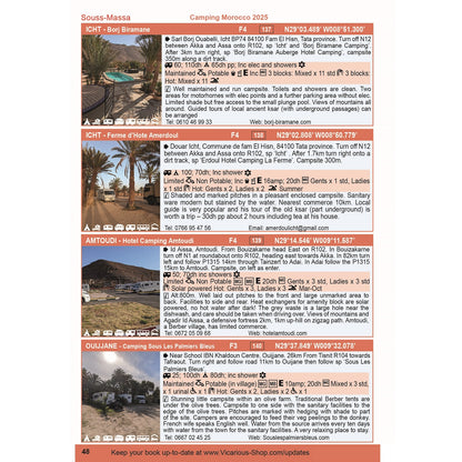Camping Morocco 2025 Page 48 4 campsites printed edition