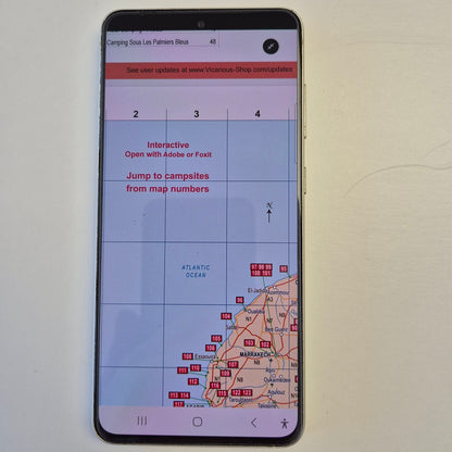 Camping Morocco Digital PDF Map page on phone
