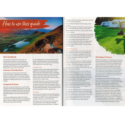 Caravan and Motorhome Club Touring Europe 2023 9781999323677 legend how to use this guide