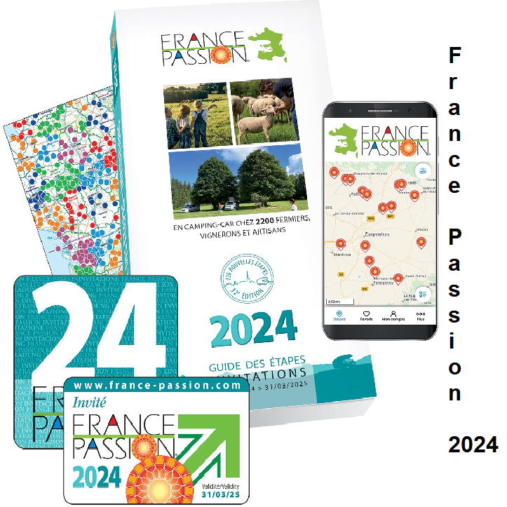 France Passion 2024 motorhome and campervan stopover scheme front cover