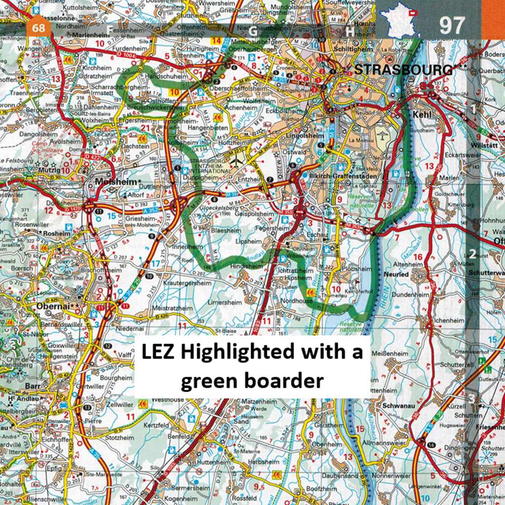 French departments map 2025 Michelin France Tourist Road Atlas 9782067264991 lez zones