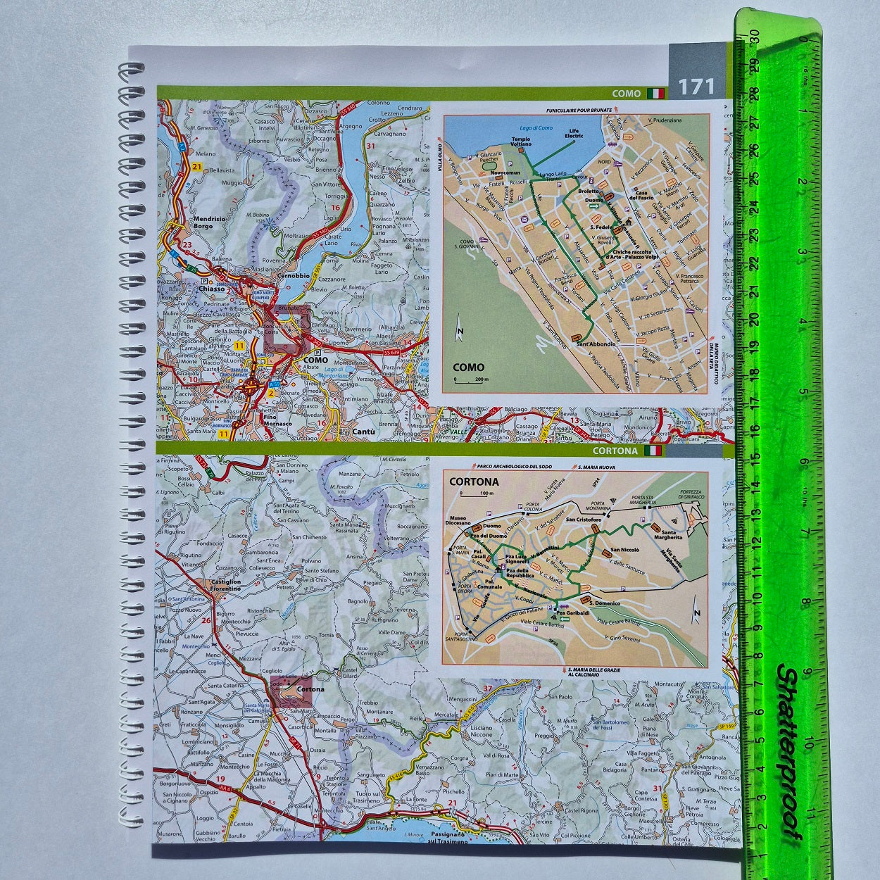 City maps of Como and Cortona Italy