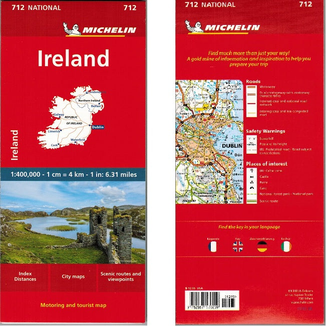 Michelin Ireland 712 sheet map covers