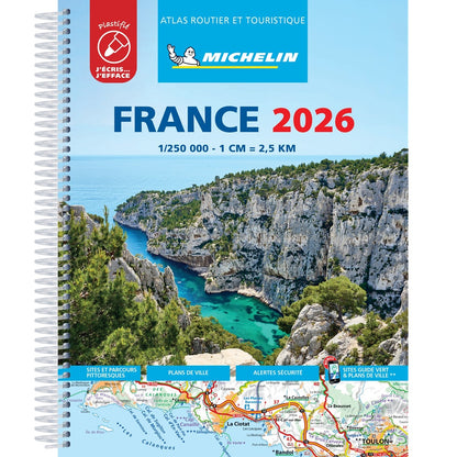 2026 Michelin Laminated France Spiralbound Road Atlas 9782067269460 vicarious media books