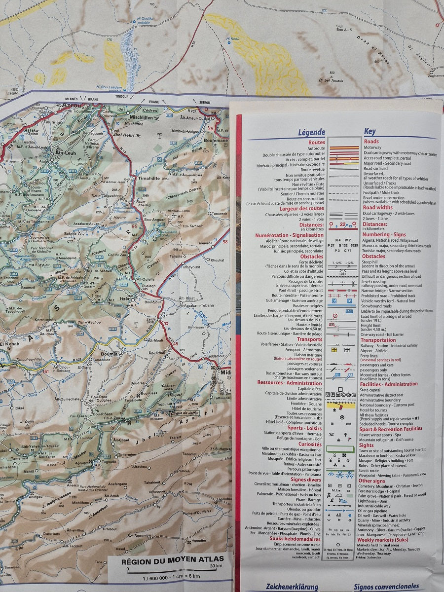 Key of symbols Morocco map 742 Michelin 9782067263987