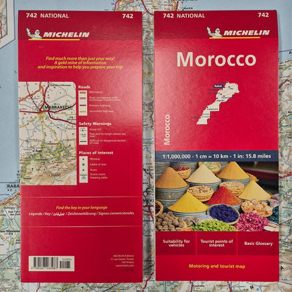 Morocco map 742 Michelin 9782067263987 front and rear cover